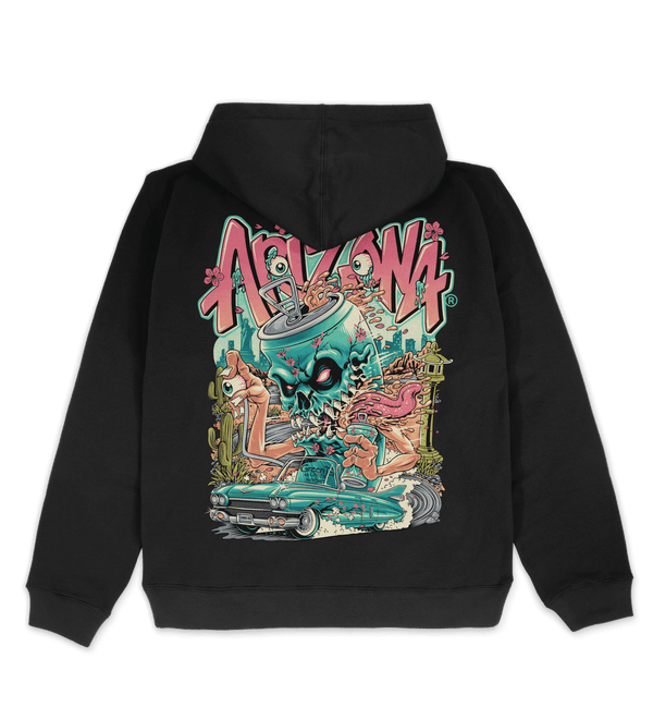 Evil Green Tea Black Cotton Hoodie