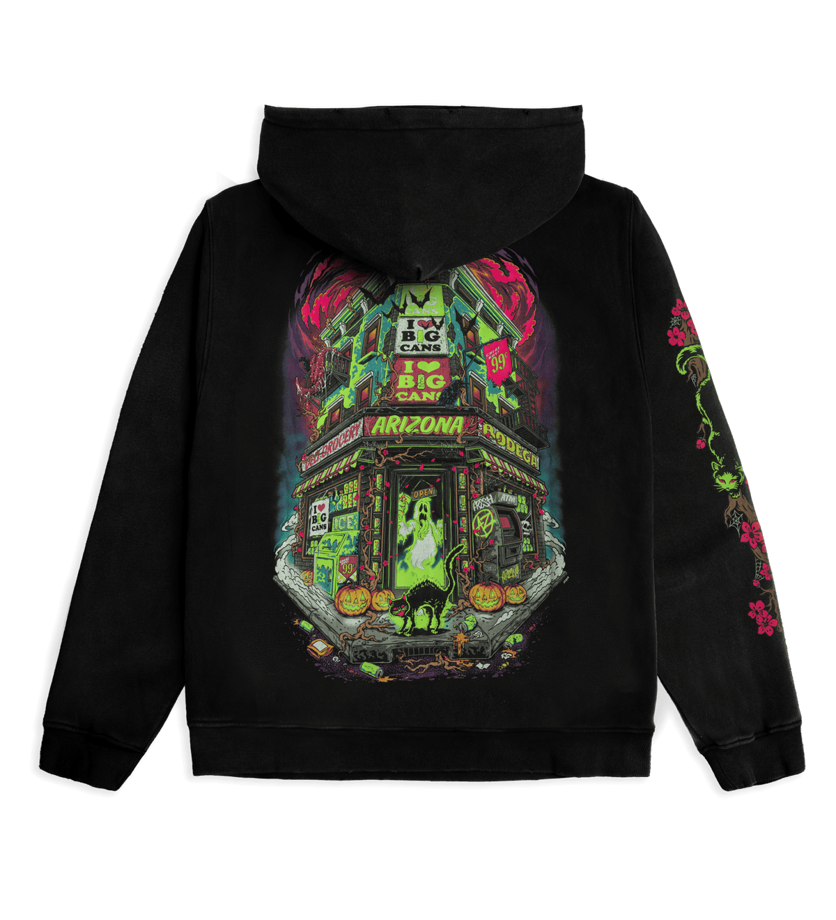 Black Haunted Bodega Halloween Hoodie