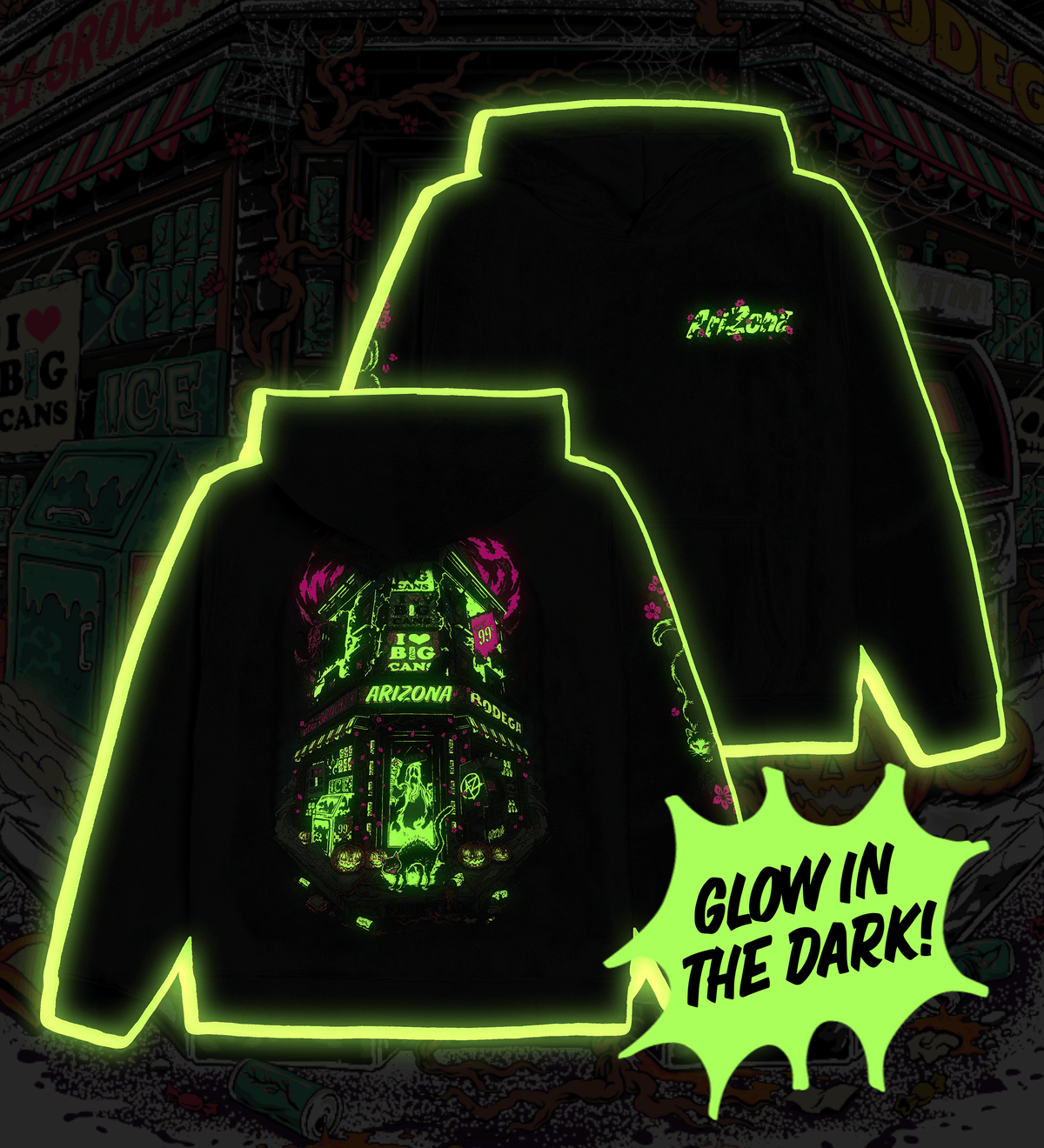 Black Haunted Bodega Halloween Hoodie