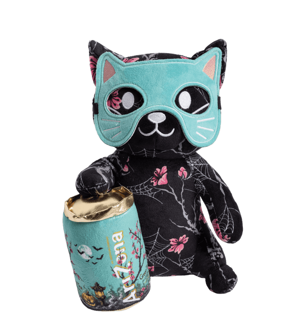 Midnight Blossom Halloween Cat Plush Toy