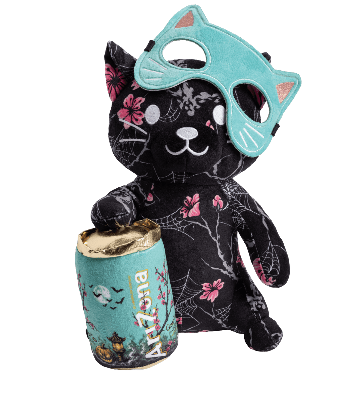 Midnight Blossom Halloween Cat Plush Toy