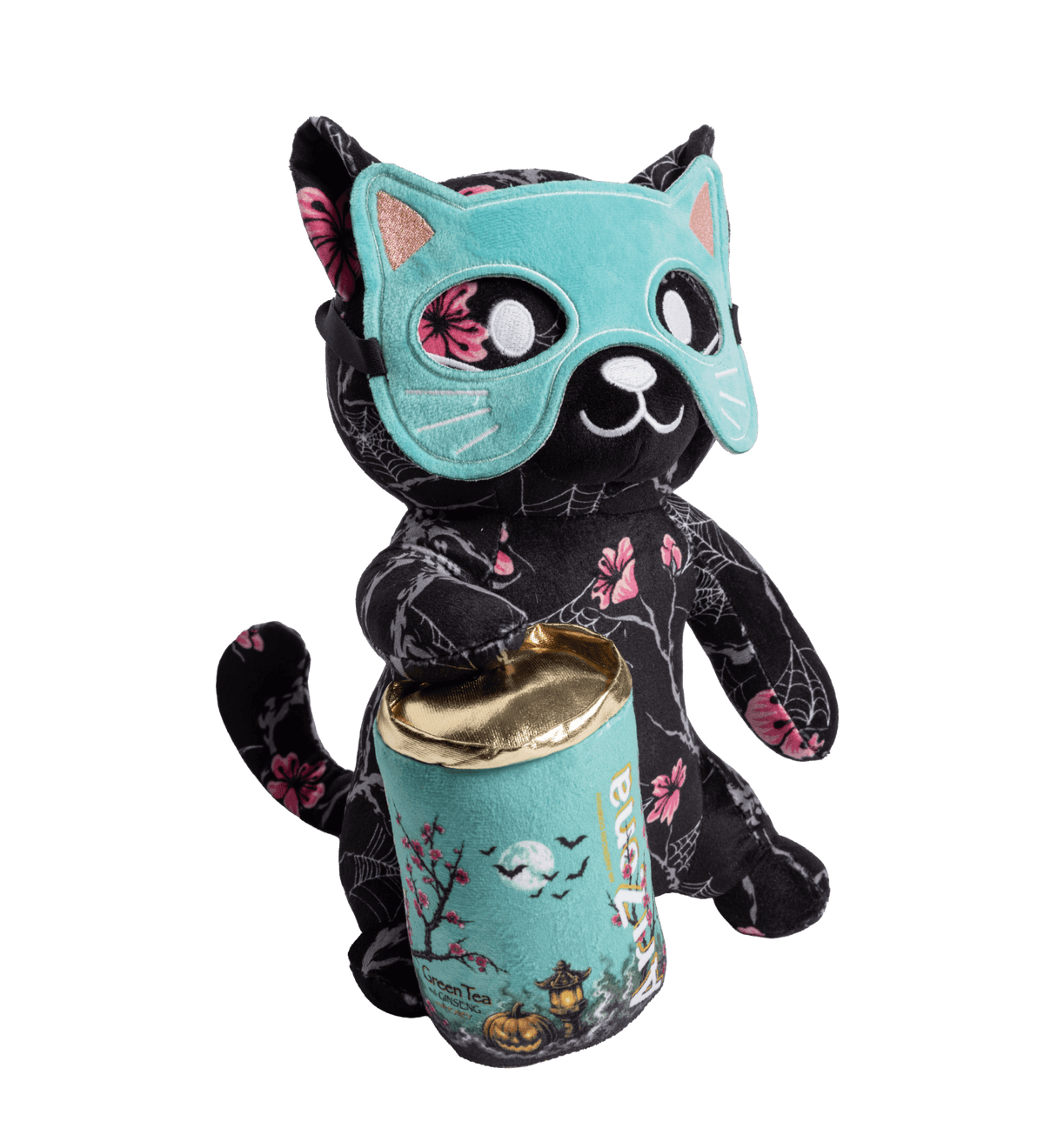 Midnight Blossom Halloween Cat Plush Toy