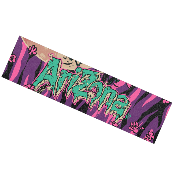 Purple & Green Ghoulish Drip Logo Grip Tape