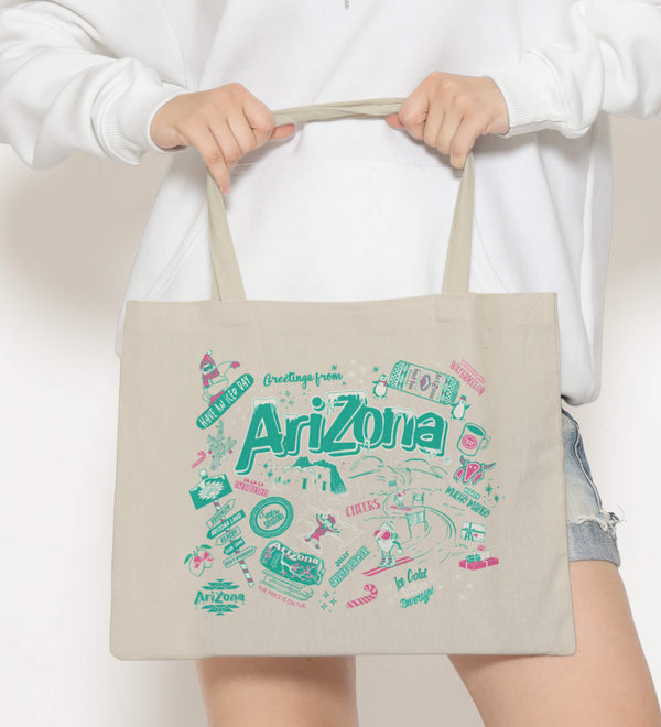 Beige Holiday Canvas Tote Bag