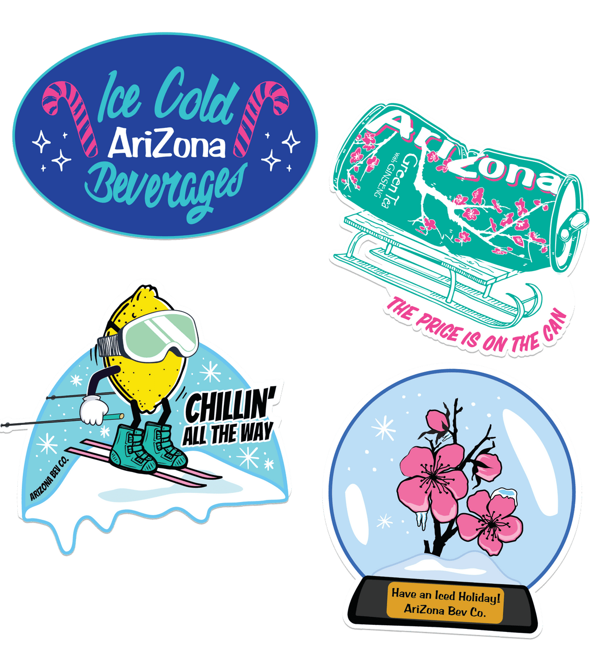 4-Piece Holiday Sticker Set – DrinkAriZona