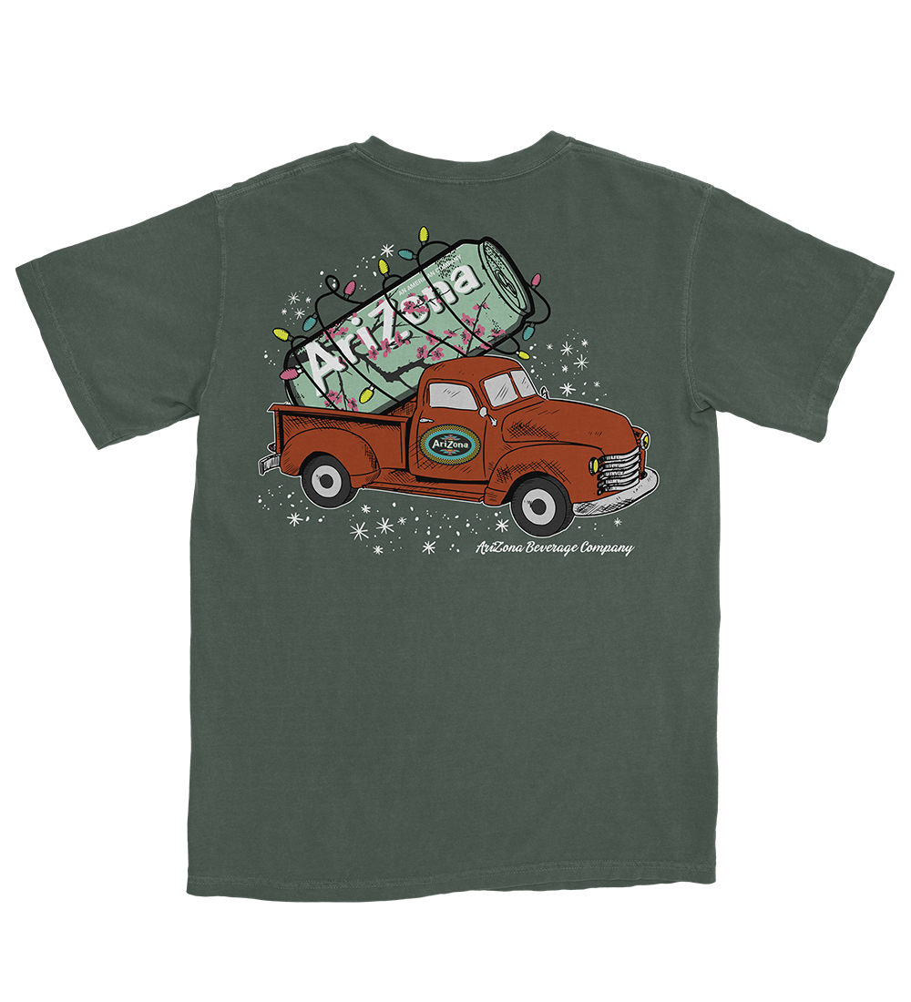 Green Holiday Truck Cotton T-Shirt