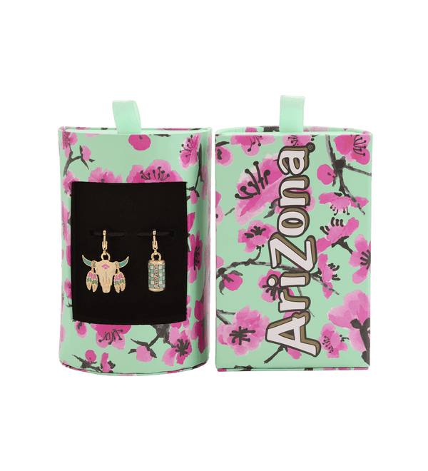 Goldtone & Resin Cow Skull Lemon Tea Charm Set