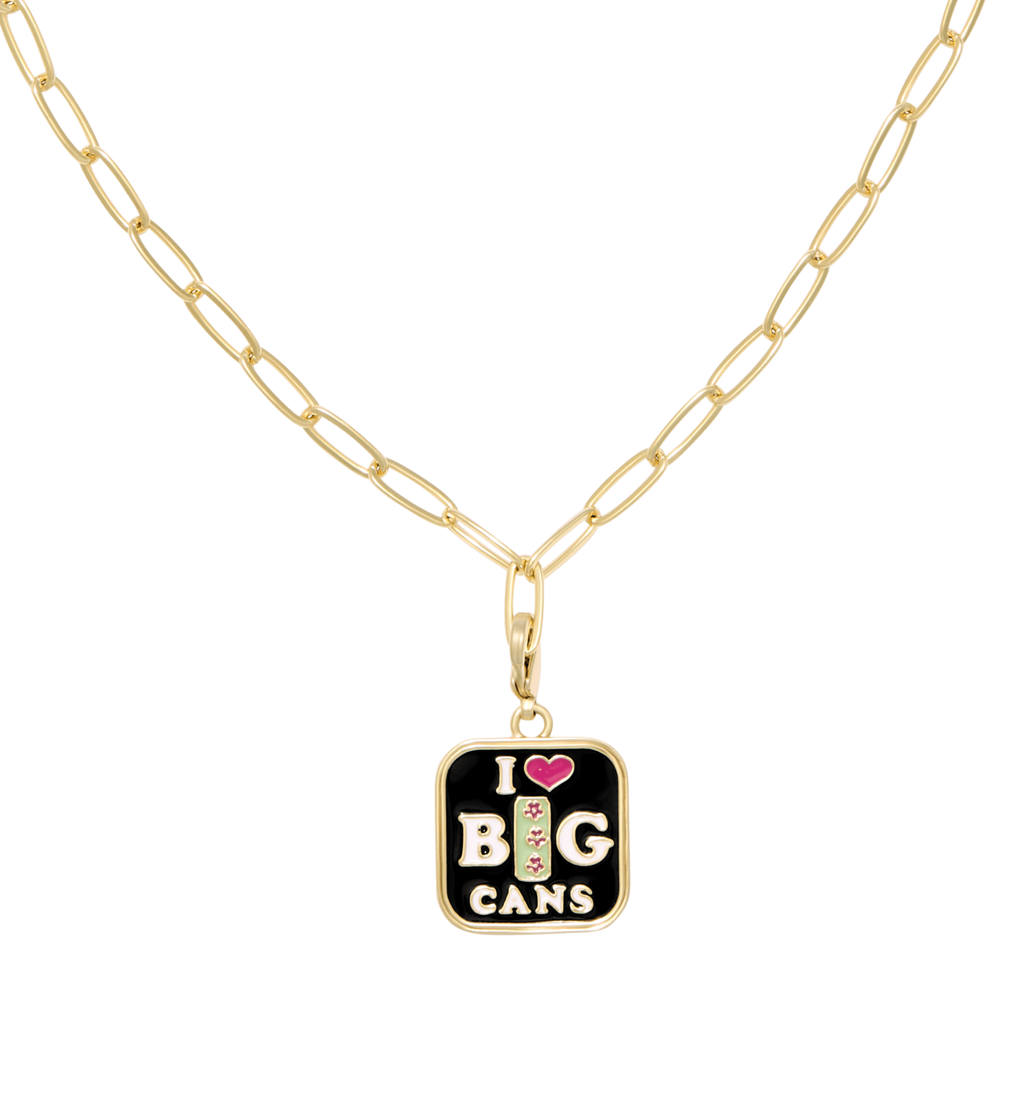 Goldtone & Resin Big Can Pendant Necklace