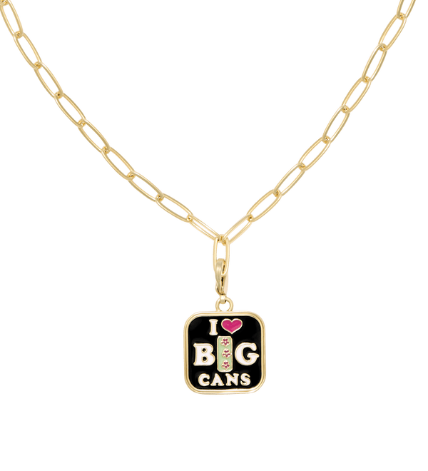Goldtone & Resin Big Can Pendant Necklace