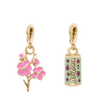 Goldtone & Resin Cherry Blossom Green Tea Charm Set