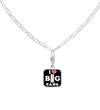 Silvertone & Resin I Love Big Cans Pendant Necklace