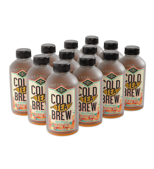 Multiple bottles of Az cold tea brew with peach flavor