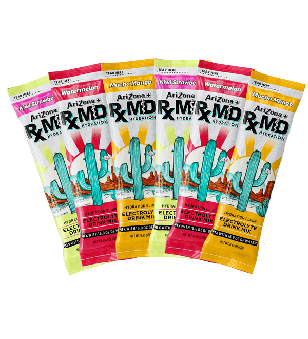 Multiple packets of Arizona + RXMD hydration drink mix 