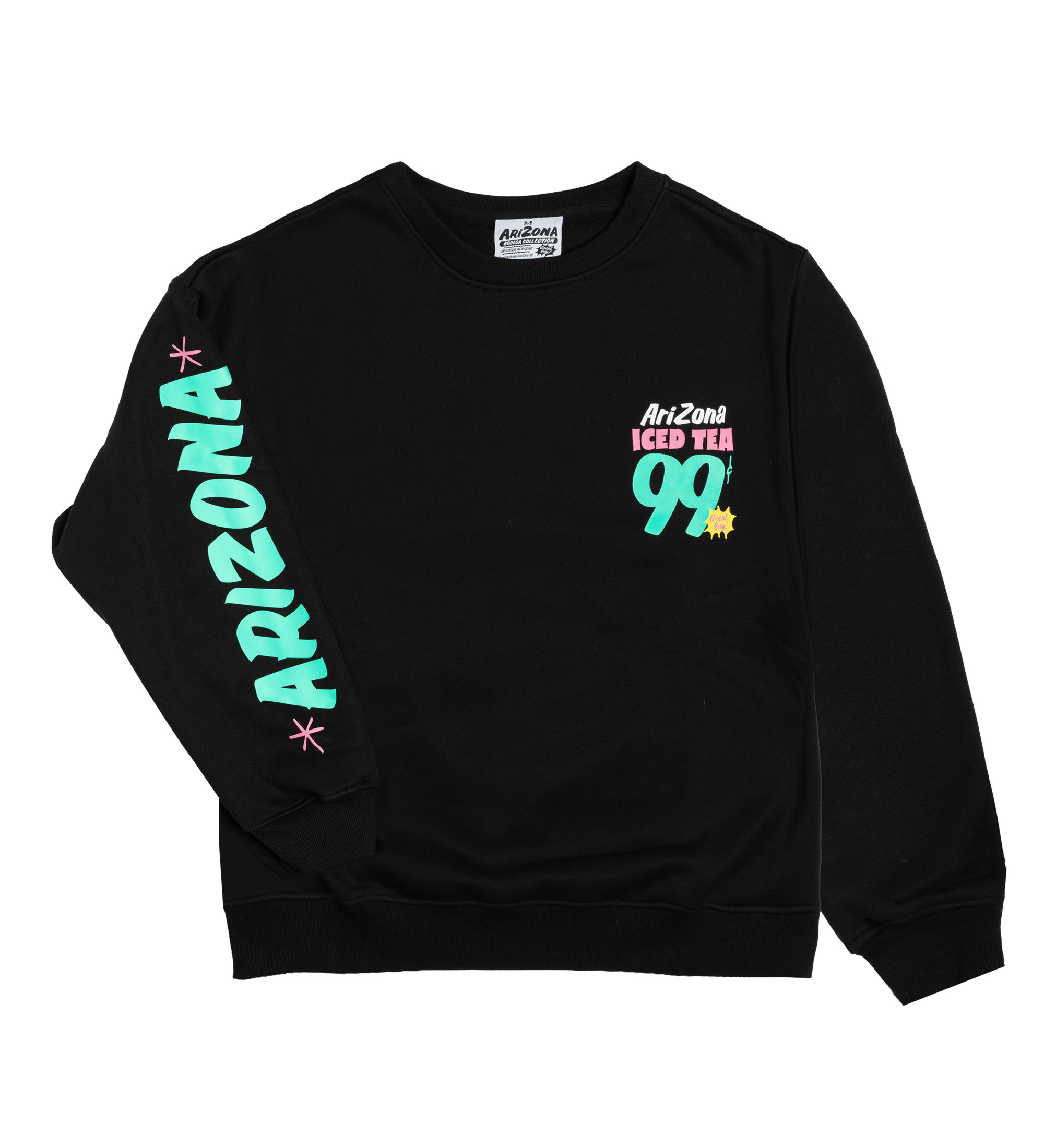 Black Signage Cotton-Blend Crewneck Sweatshirt