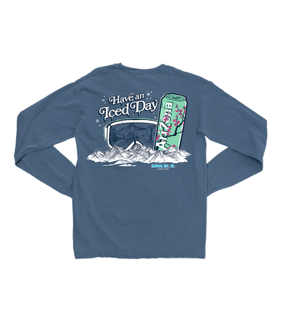 Blue Have an Iced Day Ski T-Shirt long sleeve Back