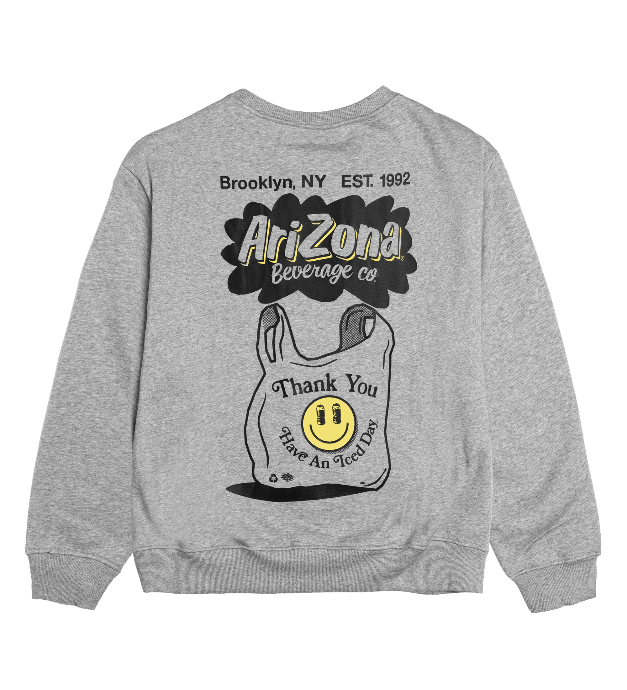 Gray Thank You Smiley Face Crewneck Sweatshirt