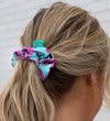 Teal & Pink Cherry Blossom Scrunchie