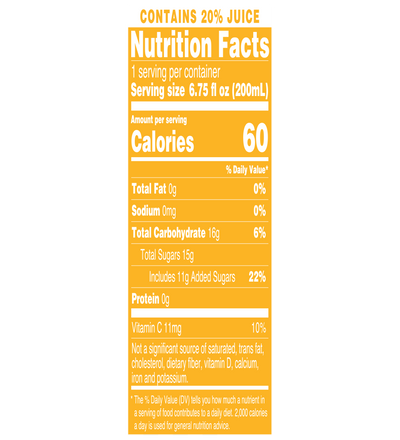 Mucho Mango Juice Box Nutrition Facts