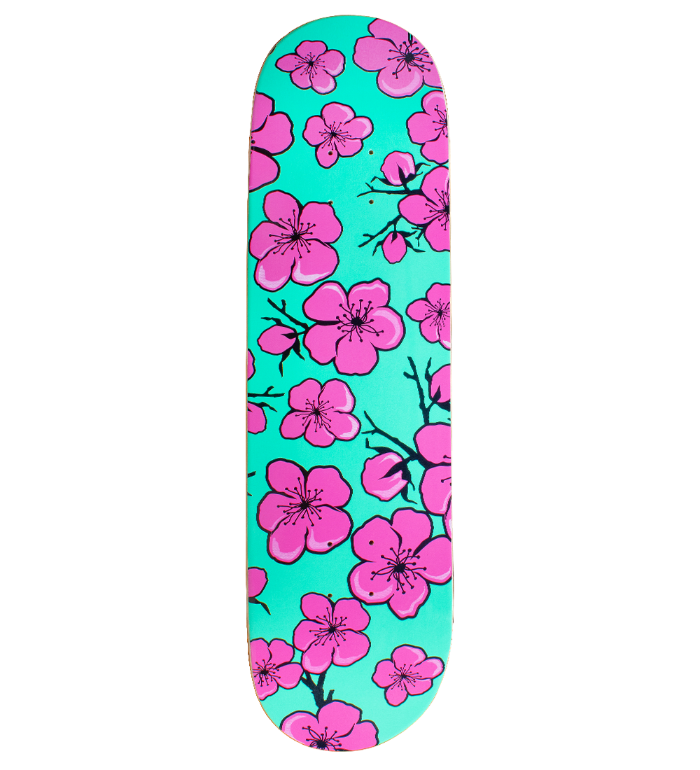 Cherry Blossom Vector Skateboard Deck - AriZona Tea