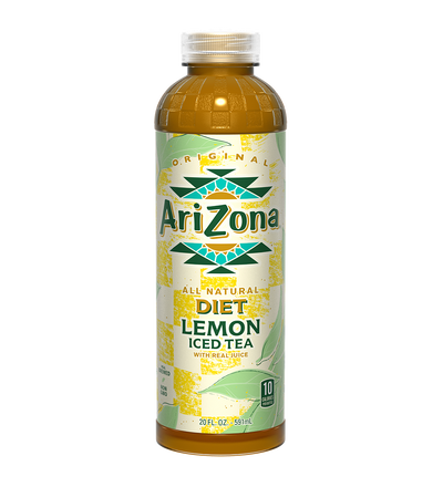 AriZona Diet Lemon Tea 12 Pack 20oz Tallboy with Real Juice 10 Calories per Serving Original Flavor