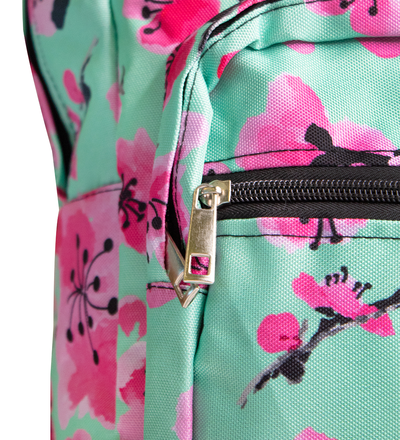 Az cherry blossom backpack detail with zipper
