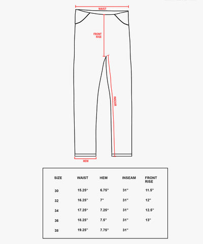 Cherry blossom pants size chart